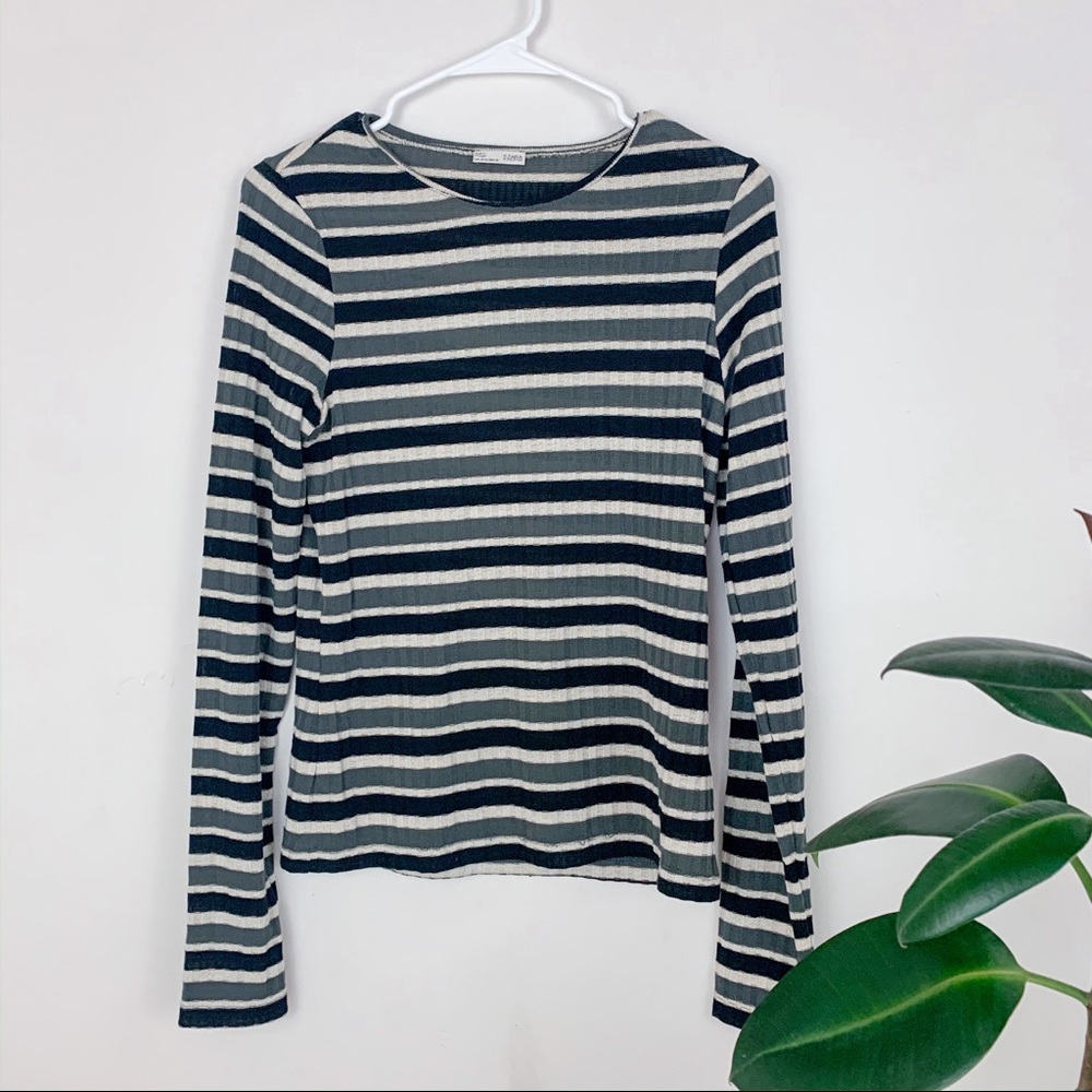 zara collection | metallic stripe long sleeve (L)